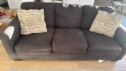 Two grey couches