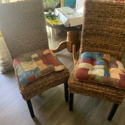 MOVING OUT SALE! 2 Wicker Dining Chairs