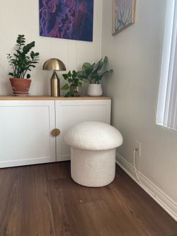 Cute mushroom ottoman stool with storage! ✨