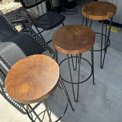 Crate And Barrel Teak Bar Stools 