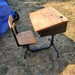 Antique Classroom Desk N Chair