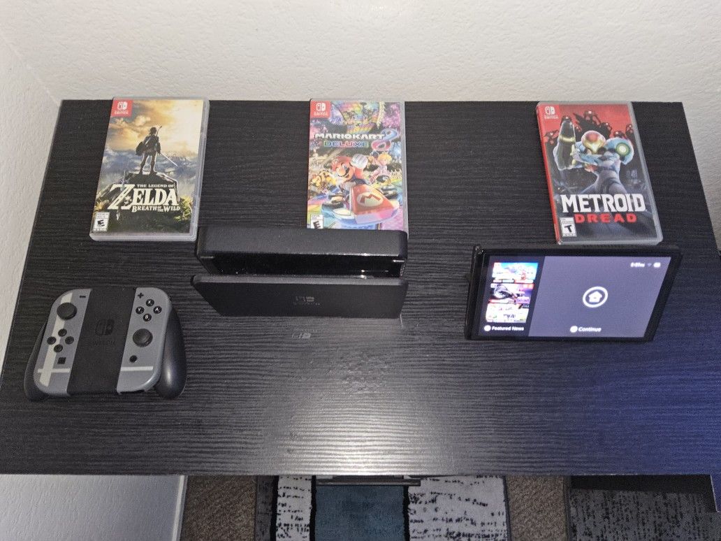 Nintendo Switch With 3 Games