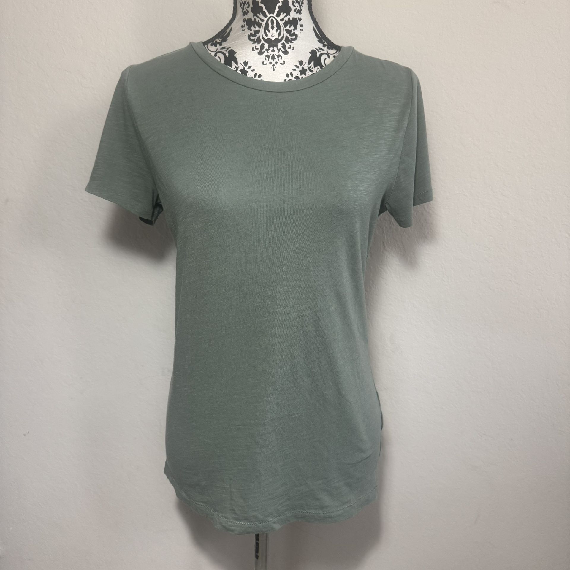 J.Crew Slub Cotton Tee Military Green Short Sleeve Size M Medium T-shirt