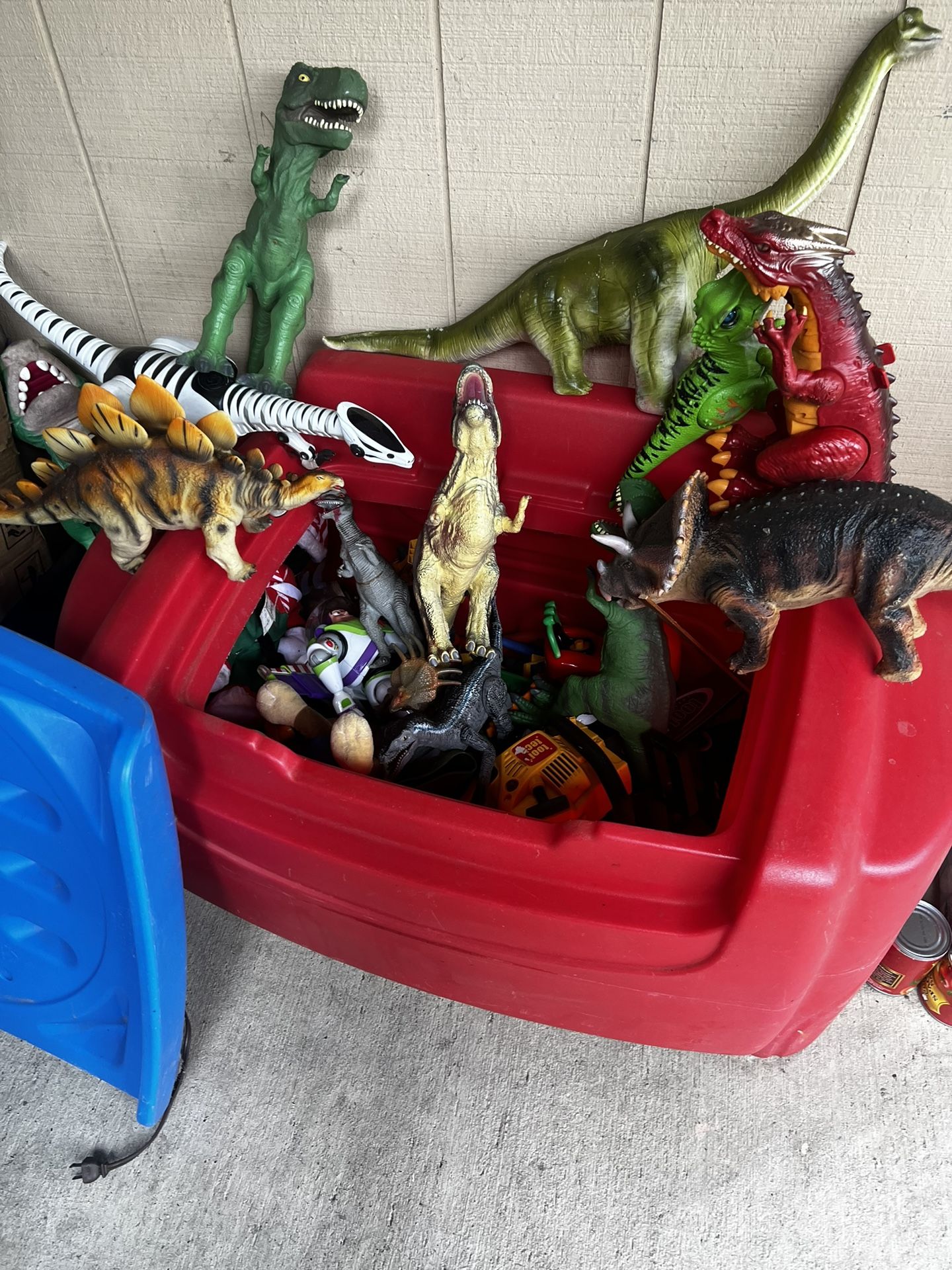 Box Toy Full Of Dinosaurs