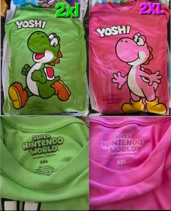 Universal Studios Fan Fest 2026 Super Nintendo world PINK & Green yoshi T shirt 2xl unisex