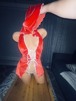 Velvet Tie Hooded Dress And Thong Set Outfit 