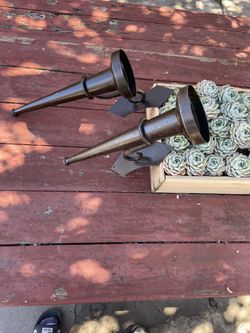 Vintage 14 inch Candleholder Scones ( 5”) Diameter These Are Cast-iron and really rare