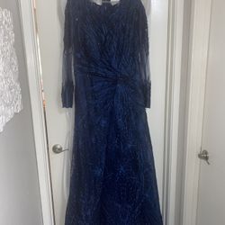 Royal Blue Crystal Party Dress