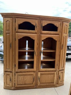 Twin Tower Oak Cabinet