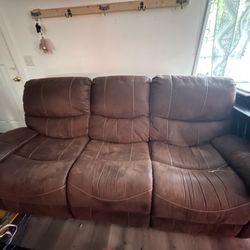 Suede Recliner Couch