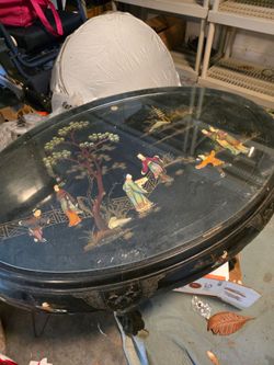 RARE Vintage DREXEL 584 223 Et Cetera Chinoiserie China Cabinet Black Lacquer
