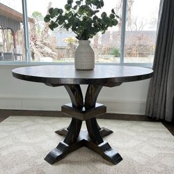 Custom Round  Dining Table  Modern Rustic Set Bench Restoration Hardware Breakfast Nook Table Solid Wood Custom Handcrafted Counter Bar 