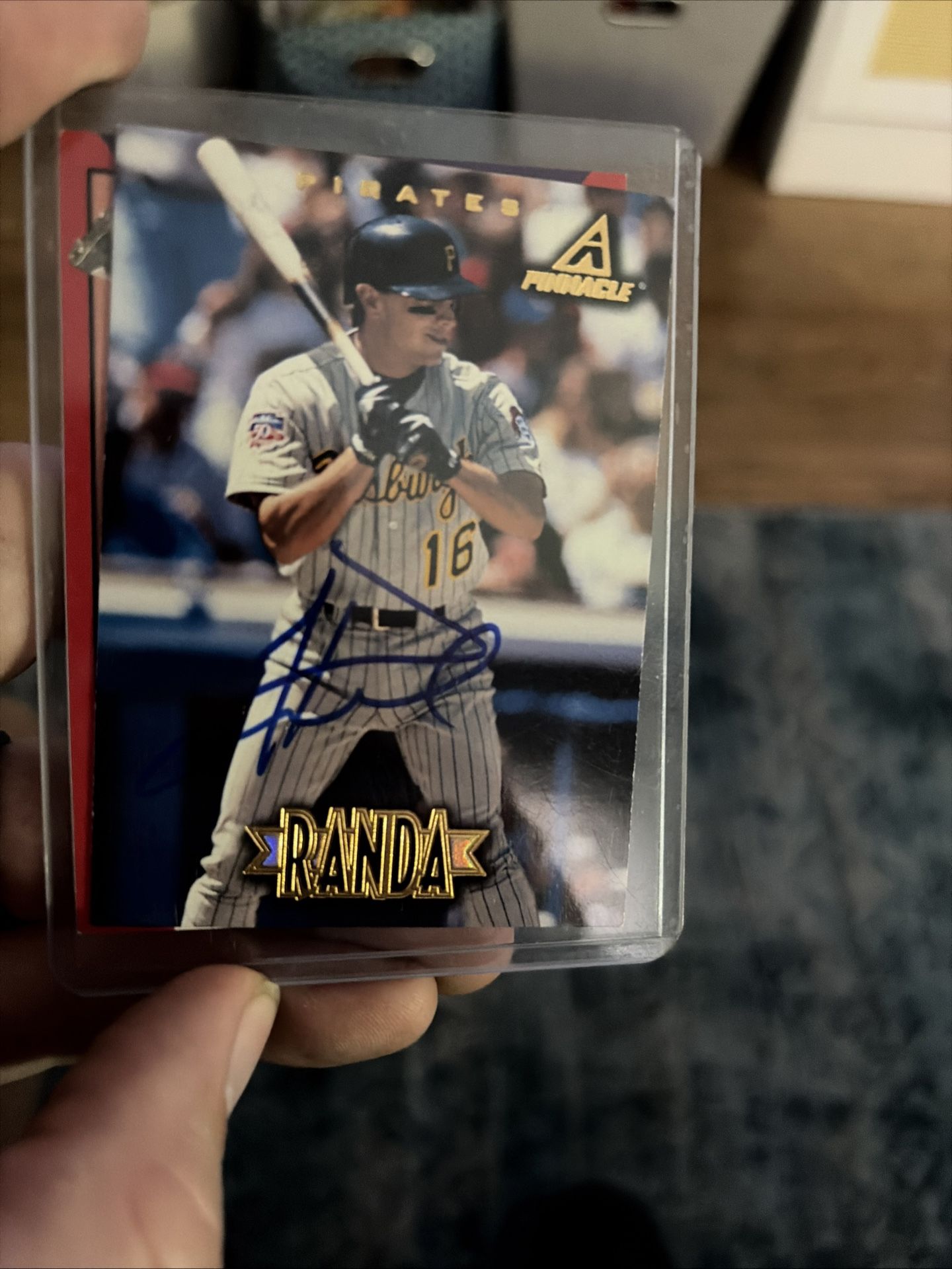 1997 New Pinnacle Joe Randa #90 Pittsburgh Pirates Autographed,All Products : American Fashion Style Bags On Sale