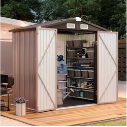 New in box!! 4x6 metal shed with floor, NO shelf
