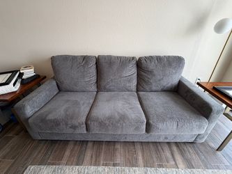 Gray Fabric 3-Seat Sofa bed