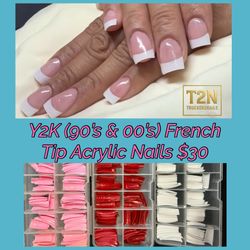 French Nail Tip Nails $30
