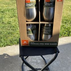 Ozark Trail Stainless Steel Wine Glass 14oz Set Of 4