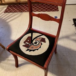 Rustic Red Woven Tribal Wooden Chair