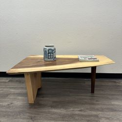 Solid Wood Coffee Table – Live Edge Modern Style (41”) 