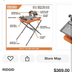 RIDGID 9 Amp 7 in. Blade Corded Wet Tile Saw with Stand