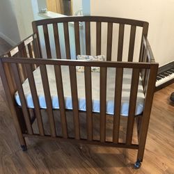 Dylan Folding Portable 3-in-1 Mini Crib and Twin Bed