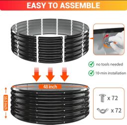 48 Inch Large Outdoor Fire Pit Ring,17" Taller, Heavy Duty High Heat Resistant Wood Burning RING ONLY (FIRM, FIJO, NADA MENOS, New)