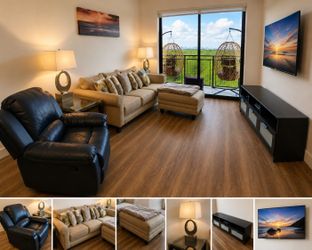Living Room Set — Sectional Sofa, Recliner, Loveseat, Lamps, Tables