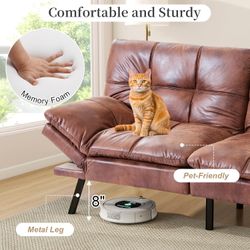 Opoiar Faux Leather Sleeper Sofa