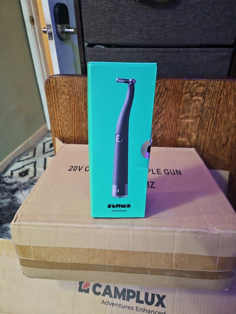 FLAUS Electric Flosser (Shark Tank) 3 Speeds + 45 Replacement Heads - Easy Glide Flossing for Gentle Gum Care, Water Flosser Alternative, Dentist Reco