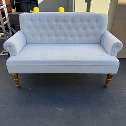 Gray Loveseat Sofa With Button Tufting Clean and Good Condition 