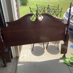 Vintage Dresser Headboard And Mirror By American 