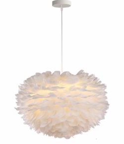 White Feather Chandelier Beautiful Pendant Light