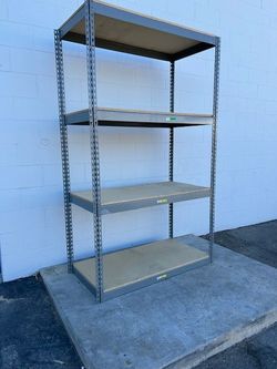 4 Tier Shelving 48 in W x 24 in D American Made Used Heavy Duty Steel Boltless Storage Rack Delivery Available