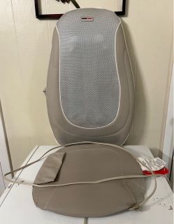 ObusForme Back Massager with Heat | Vibration Massage|Back Support Frame, Removable Lumbar Pad for Low Back Support | On-The-Go Relief, Home, Office