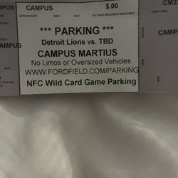 Lions Vs rams Wildcard Game Parking Pass  Ticket 