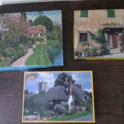 Lot Of 3 Jigsaw Puzzles Vintage 