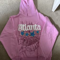 Sp5der Atlanta Pink Hoodie Size Medium 