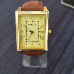 Geneva Classic Vintage Look Men's Louis Tank Large 37mm Watch New!