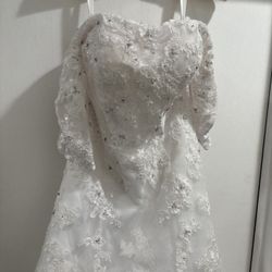 JJs House Elegant White Wedding Gown with lace detail 