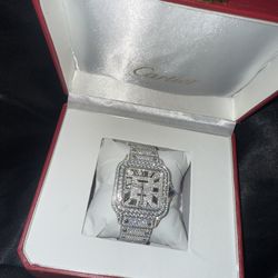Iced Out Cartier Watch
