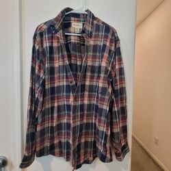 Eddie Bauer Shirt Mens M Multicolor Plaid Classic Fit 100% Cotton Button Down