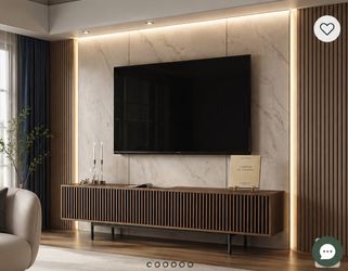 79” Mid-Century Modern Walnut TV Stand / Media Console [NEW IN BOX] ** Retails For $1200 <NO ASSEMBLY REQ>