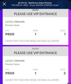 Bad bunny Tickets Staples Center Feb 24 2022