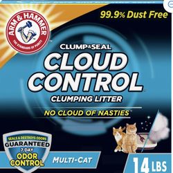 ARM & HAMMER Cloud Control Multi-Cat Clumping Cat Litter with Hypoallergenic Light Scent, 14 lb