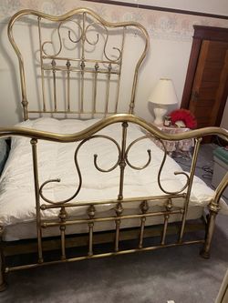 Antique Queen Brass Bed Frame
