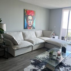 Beige Cloud Sectional (New In Boxes)