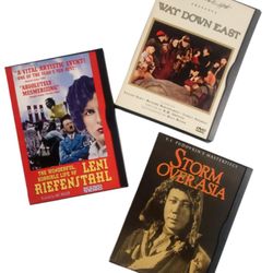 3 Vtg DVD Lot Wonderful Horrible Life of Leni Riefenstahl + Way Down East + Storm Over Asia B&W