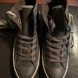 Dark Brown leather  Converse All Star 9.5