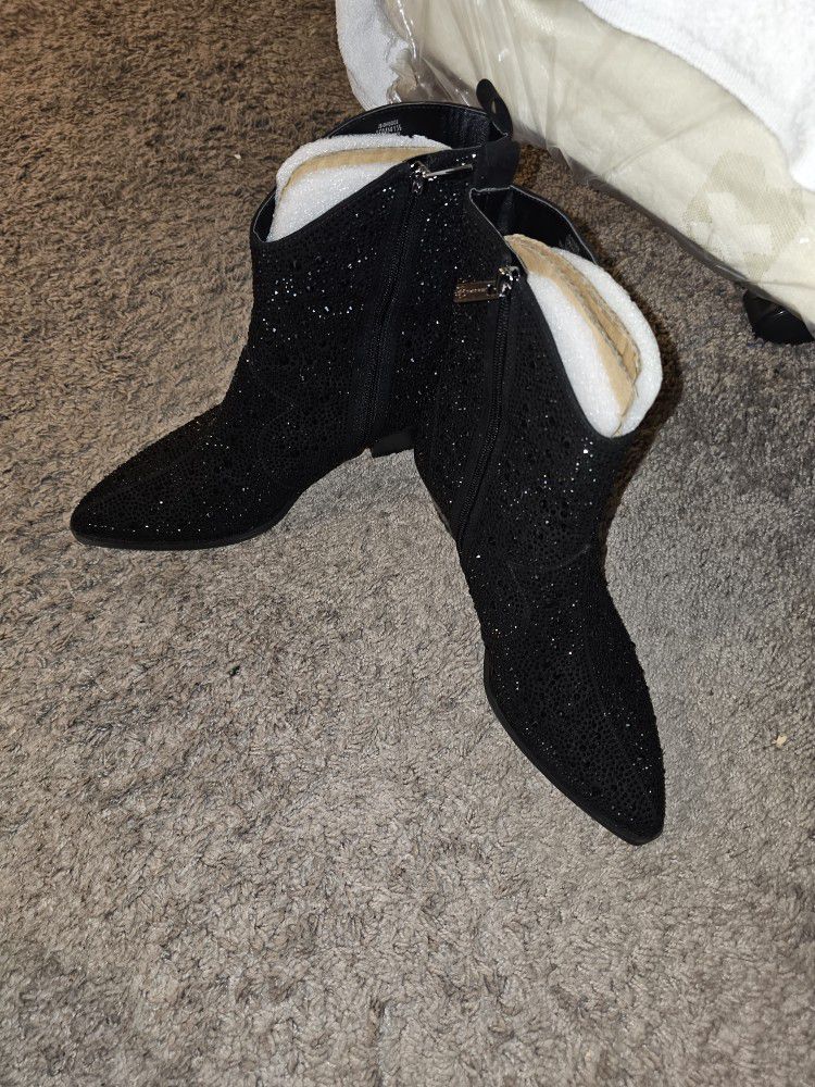 Black Western Rhinestone  Covered Boots By Jessica Simpson