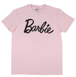 Barbie Women's Classic Logo Design Graphic Print Boyfriend Fit Adult T-Shirt